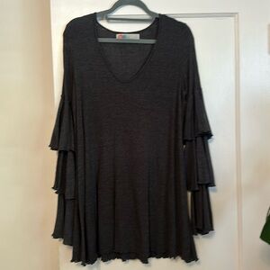FP beach tiered bell sleeve mini dress
